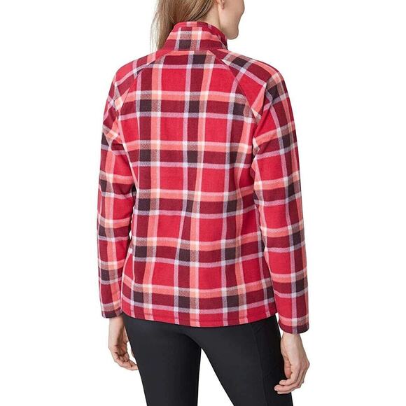 Eddie Bauer Venture Sweater Womens S Small Dark Berry Plaid Quarter Zip Fleece - Picture 15 of 16